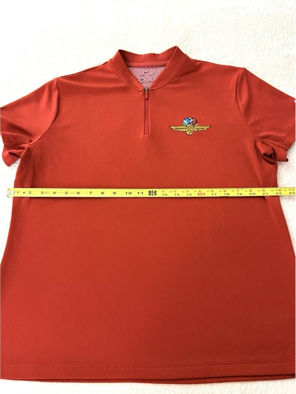 Nike Dri-FIT Indianapolis Motor Speedway 500 Men’s XL Red 1/4 Zip Shirt - Picture 7 of 9